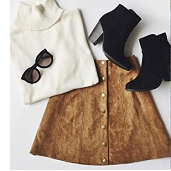 🖤HP🖤 FENTON Tan Suede High Waisted Skirt - Picture 4 of 5